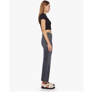 MOTHER Dark Gray Straight Leg Jeans